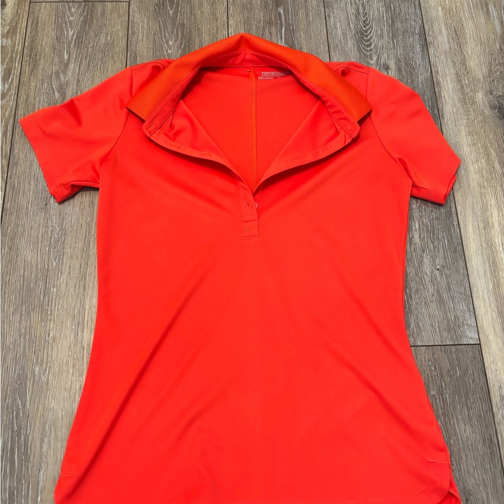 Nike Dri-Fit Women's Golf Polo Shirt Size Small, Red, Collared, Short Sleeve